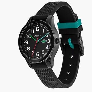 KIDS' L.12.12 3 HANDS WATCH WITH BLACK SILICONE STRAP